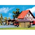 Bus Stop Shelters -- 2-3/8 x 1-5/16 x 1-1/2` (6x3.3x3.8cm) 2-13/16 x 1 x 1-7/16` (7x2.5x3.6cm), HO, Faller Gmbh 180587