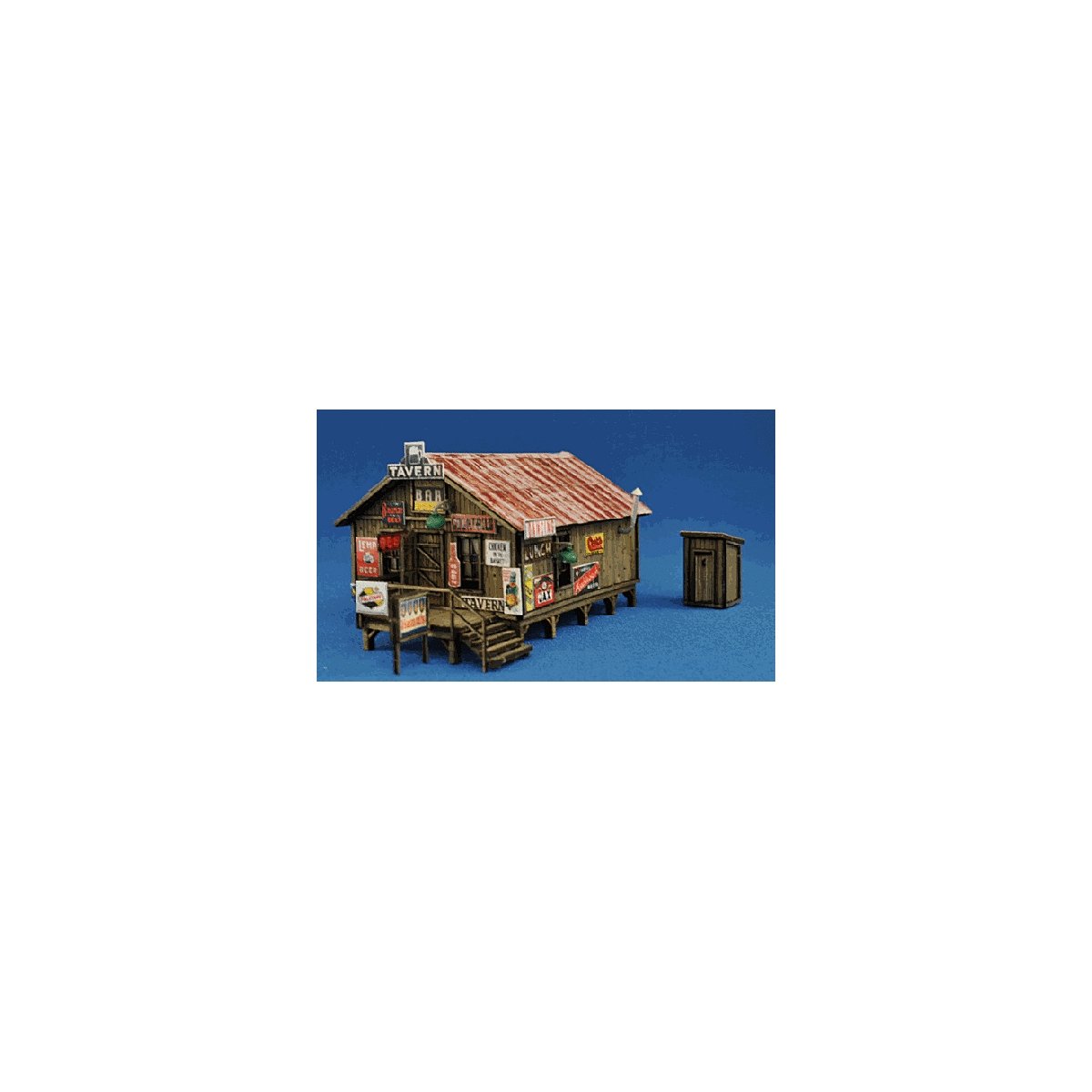 Sam`s Roadhouse w/Outhouse -- Kit - Main Building: 1-1/2 x 2-3/8` 3.8 x 6cm, N, Blair Line 1003