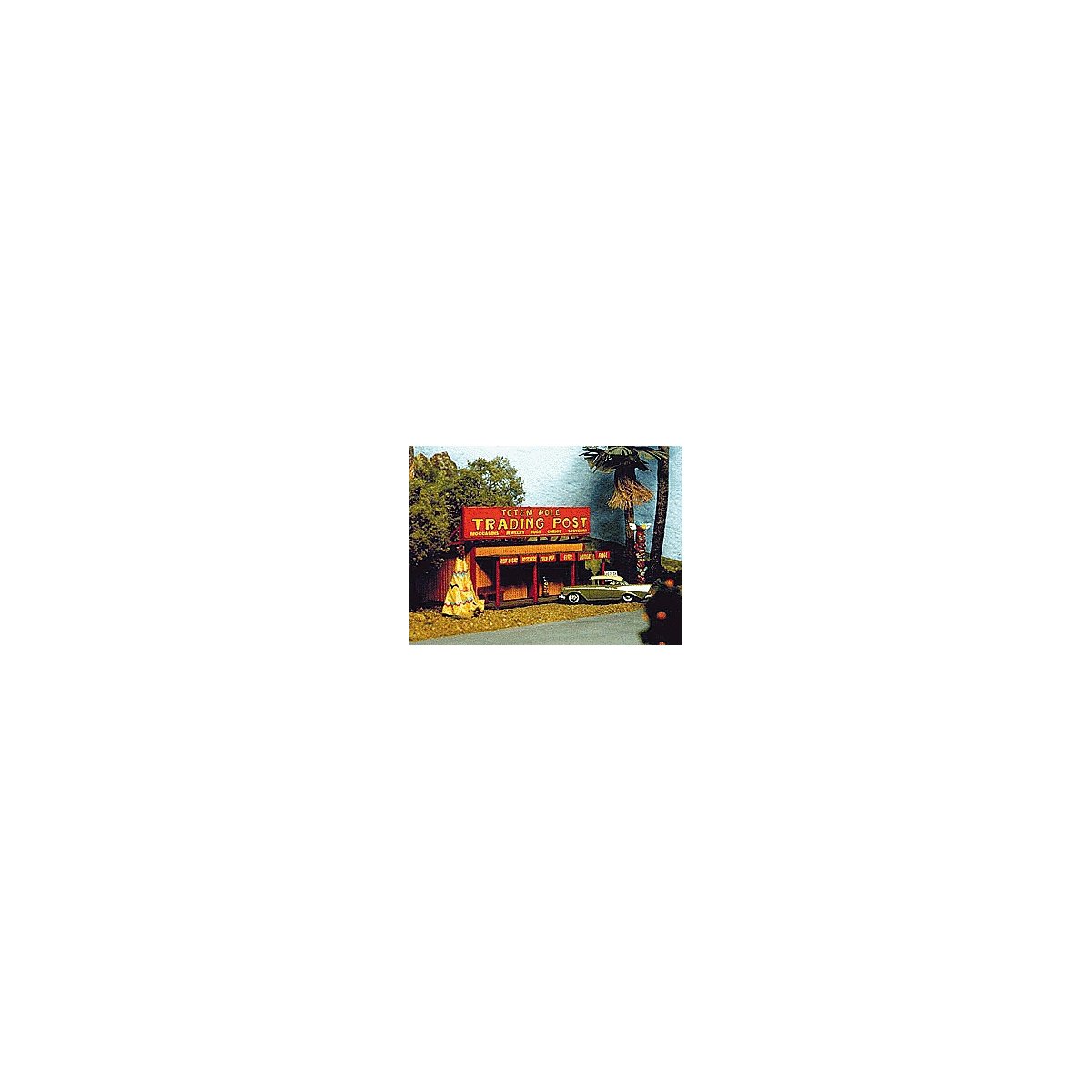 Roadside Tourist Trap (Four Optional Signs) -- 5 x 3-1/4′ 12.5 x 8.1cm, HO, Blair Line 170