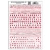 Dry Transfer Alphabet & Numbers - Stencil/Block Roman -- Red, ALL, Woodland Scenics 753