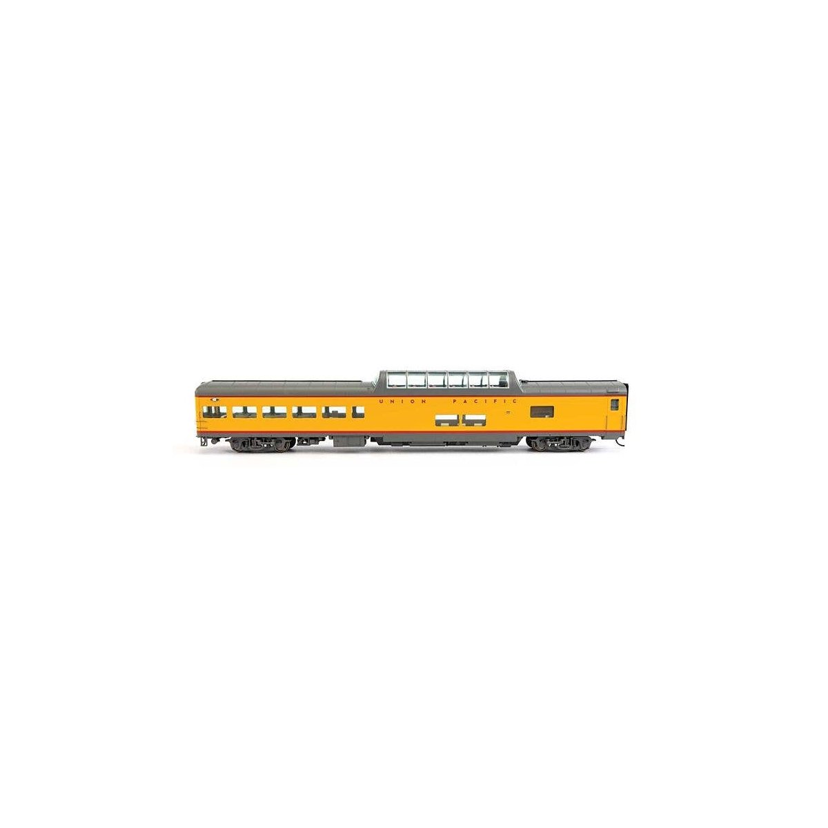 85′ ACF Observation Dome Lounge - Ready to Run - Standard -- Union Pacific(R) (Armour Yellow, gray, Challenger Tail Sign), HO,