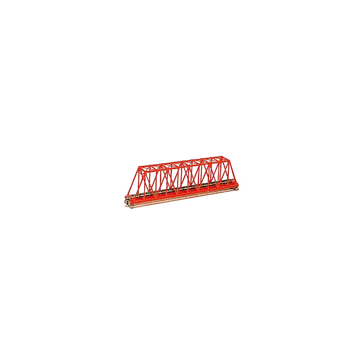Single-Truss Bridge - 248mm 9-3/4′ -- Red, N, Kato USA Inc 20430
