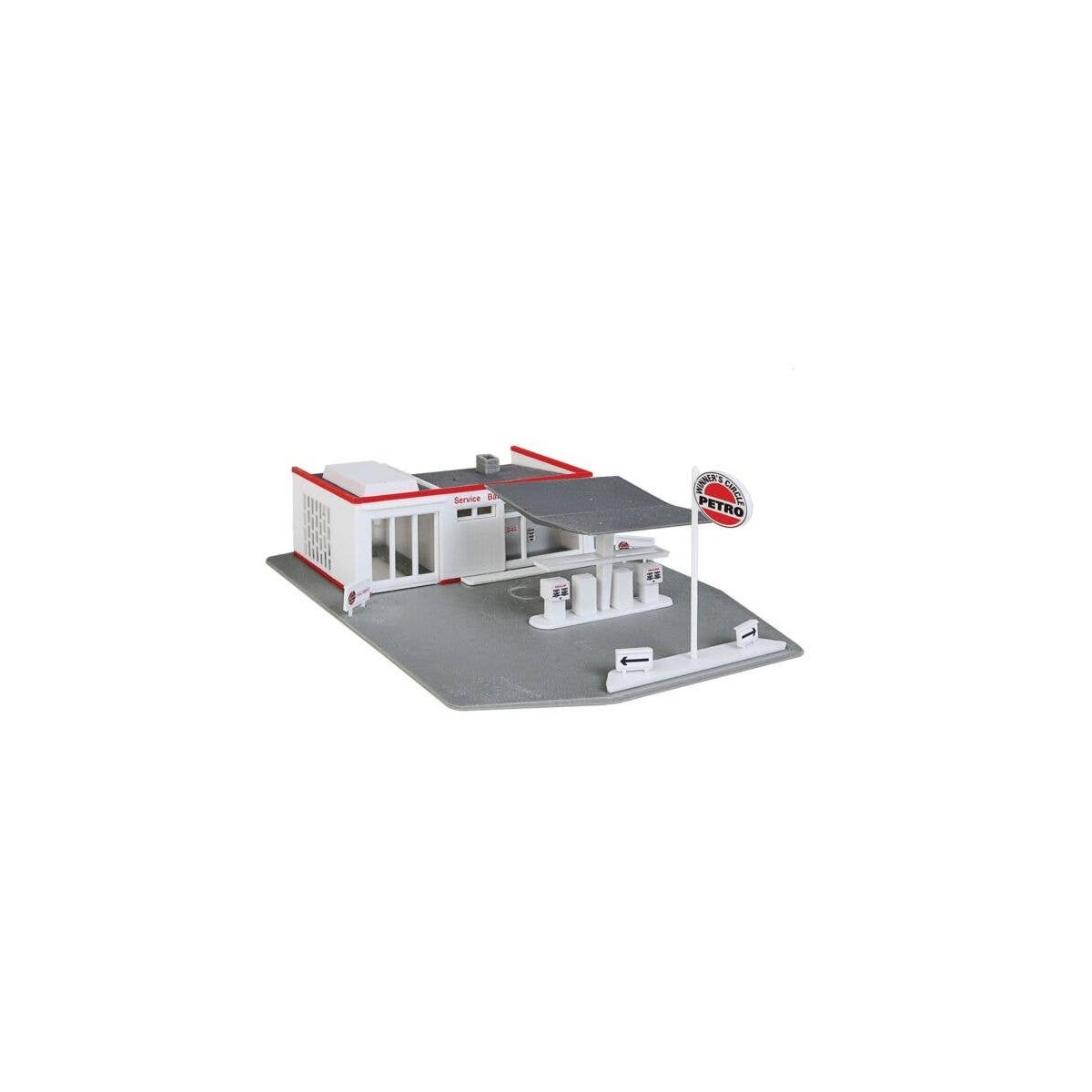 Gas Station -- Kit - 5-1/2 x 6-1/4′ 13.9 x 15.8cm, HO, WalthersTrainline 920