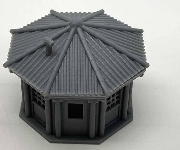 Octagon Building with Roof and Window Glass -- Kit - Unpainted Cast Resin, HO, Phoenix Precision Models 31800