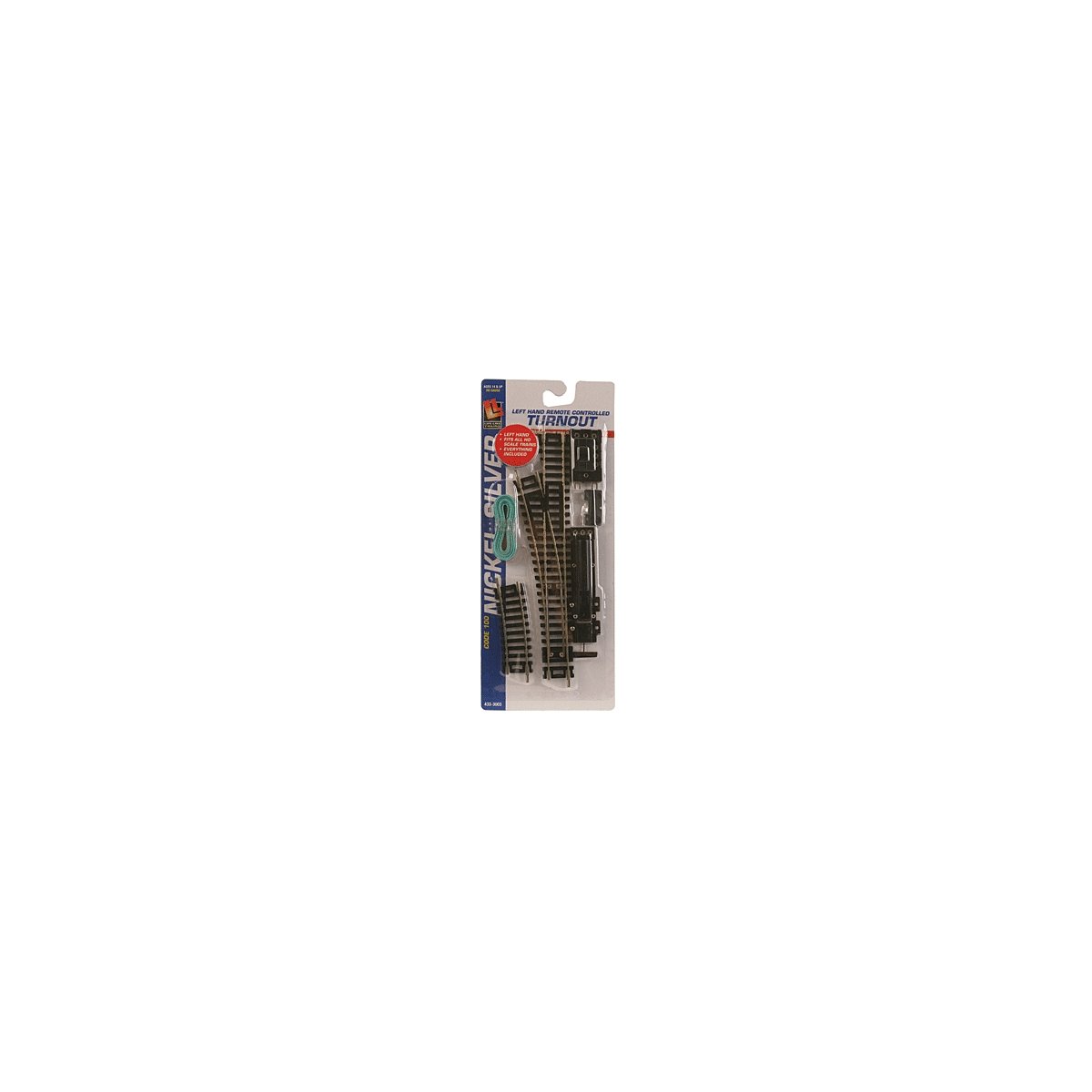 Remote-Controlled 18′ Radius Turnout - Code 100 - Nickel Silver -- Left Hand, HO, Life-Like Products 3003