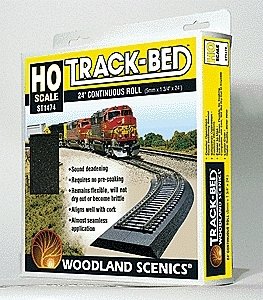 Track-Bed Roadbed Material -- Continuous Roll - 24′ 7.3m - HO Scale, HO, Woodland Scenics 1474