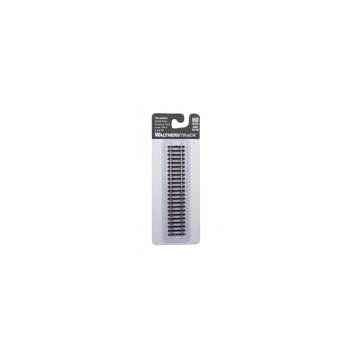 Nickel Silver Transition Track -- Code 100 to Code 83 - 6′ 15.3 cm Long, HO, WalthersTrack 83003