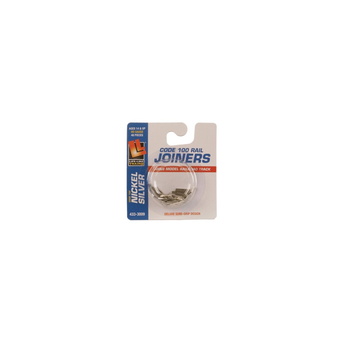 Rail Joiners pkg(48) -- Nickel Silver For Code 100 Track, HO, Life-Like Products 3009