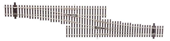 Code 83 Nickel Silver DCC Friendly Number 5 Single Crossover Turnout -- Right Hand, HO, WalthersTrack 83074