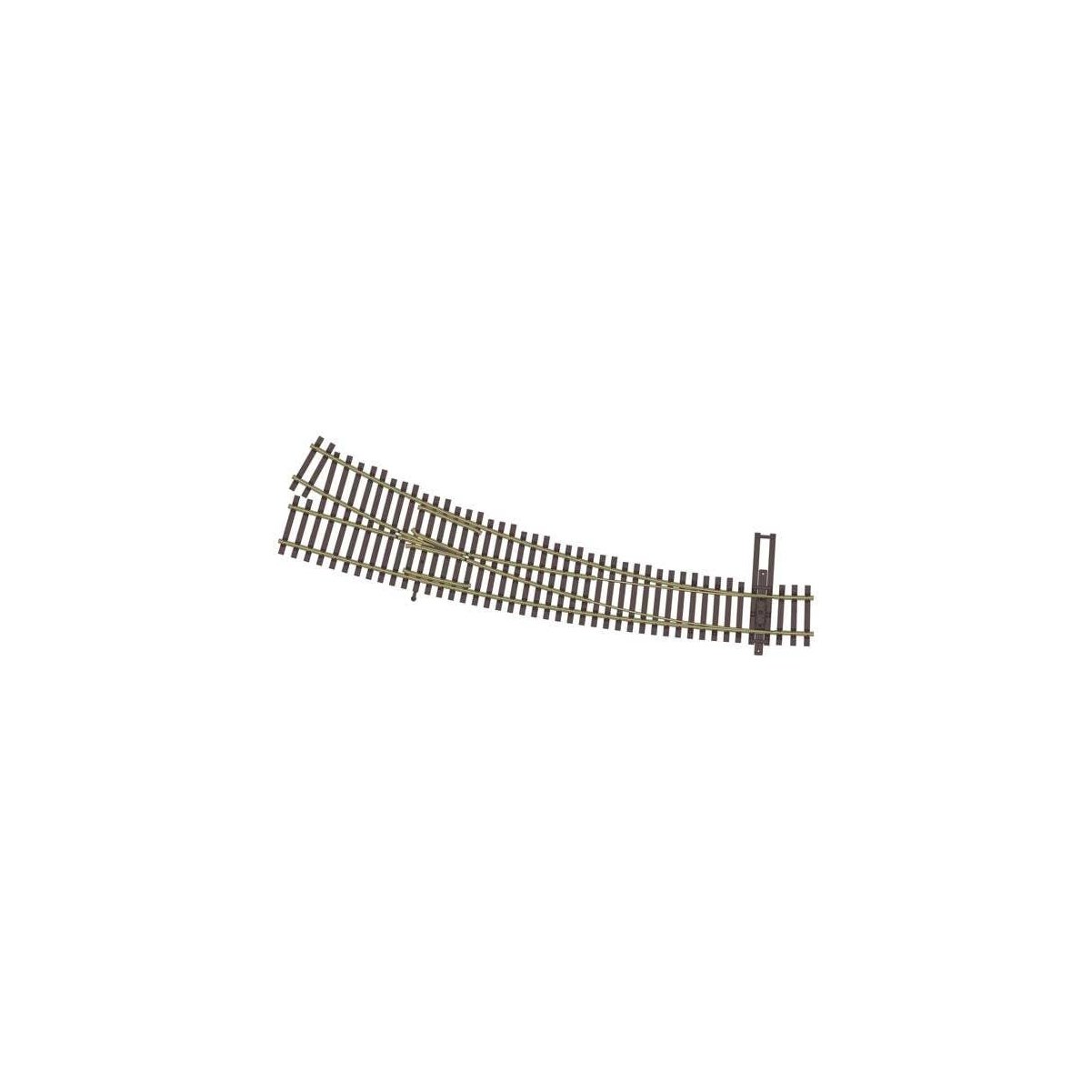 Code 83 Nickel Silver DCC-Friendly Curved Turnout - 24 and 36′ Radii -- Right Hand, HO, WalthersTrack 83068