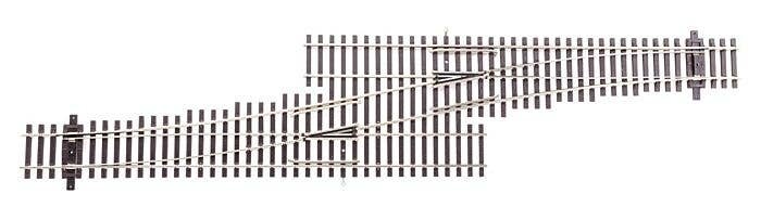 Code 83 Nickel Silver DCC Friendly Number 5 Single Crossover Turnout -- Left Hand, HO, WalthersTrack 83073