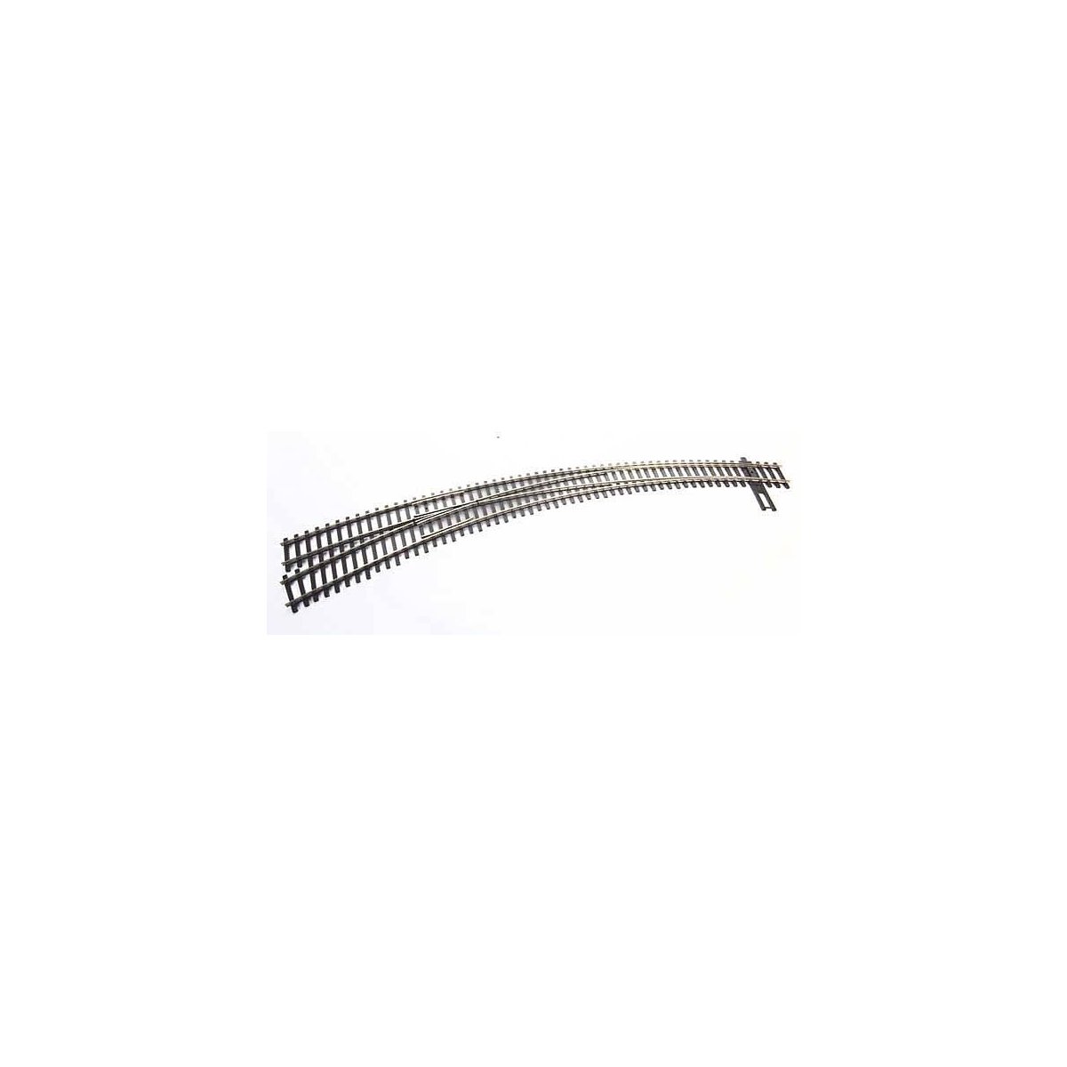 Code 83 Nickel Silver DCC-Friendly Curved Turnout - 20 and 24′ Radii -- Left Hand, HO, WalthersTrack 83061