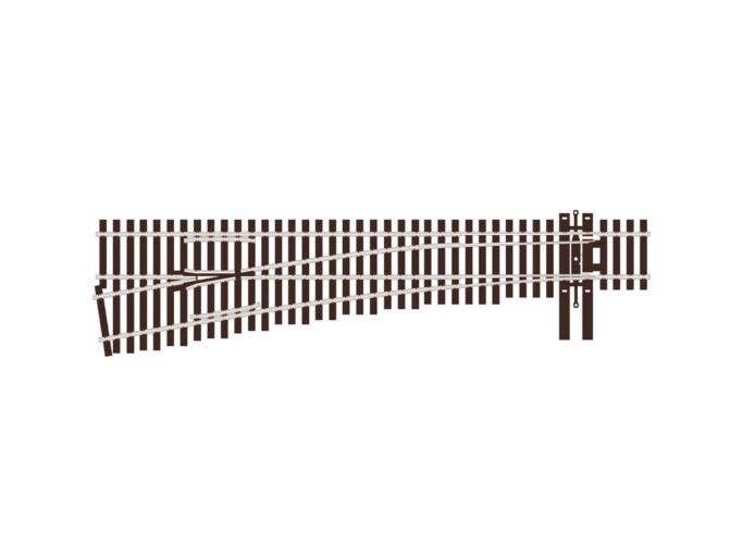 North American-Style Code 83 6 Turnout - Streamline -- Left Hand, Unifrog, HO, Peco SLU8362