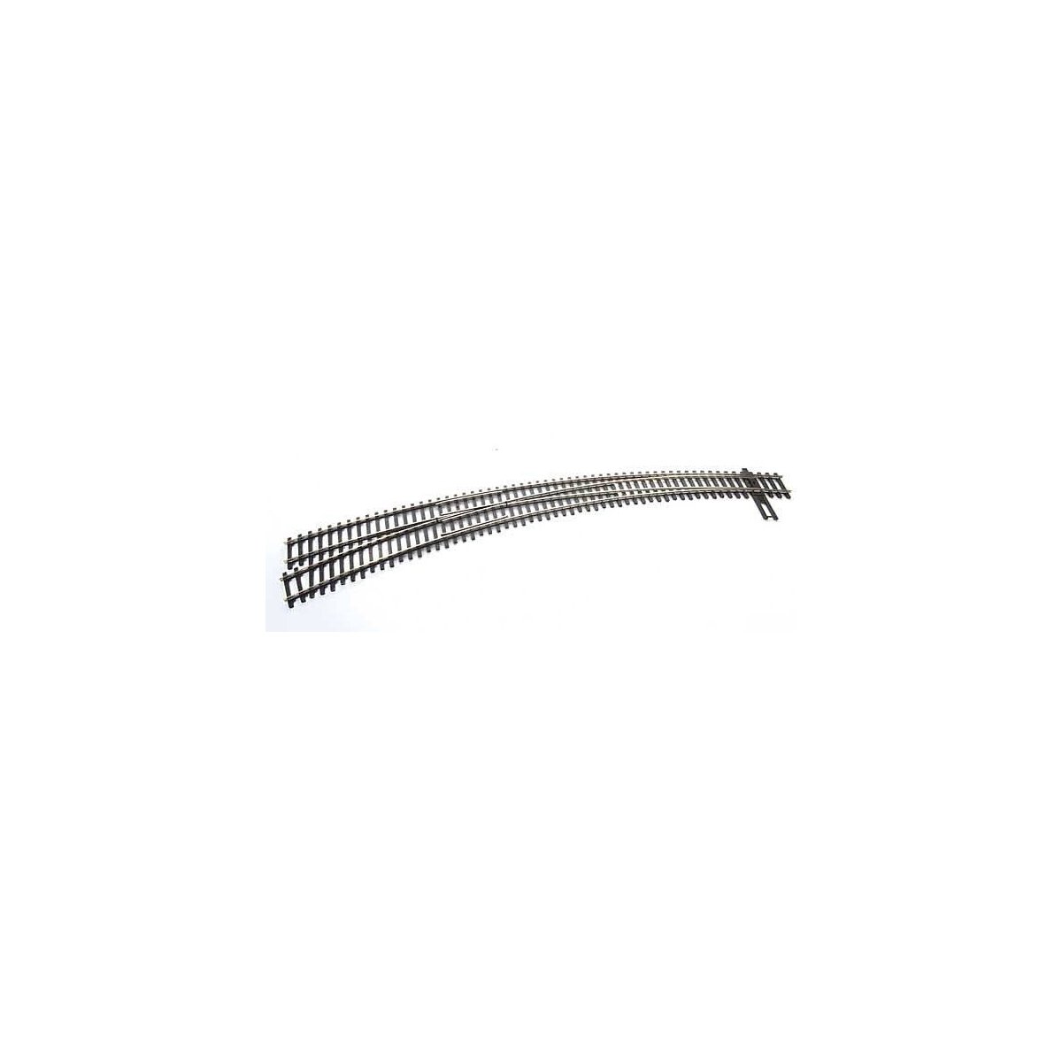 Code 83 Nickel Silver DCC-Friendly Curved Turnout - 24 and 28′ Radii -- Left Hand, HO, WalthersTrack 83063