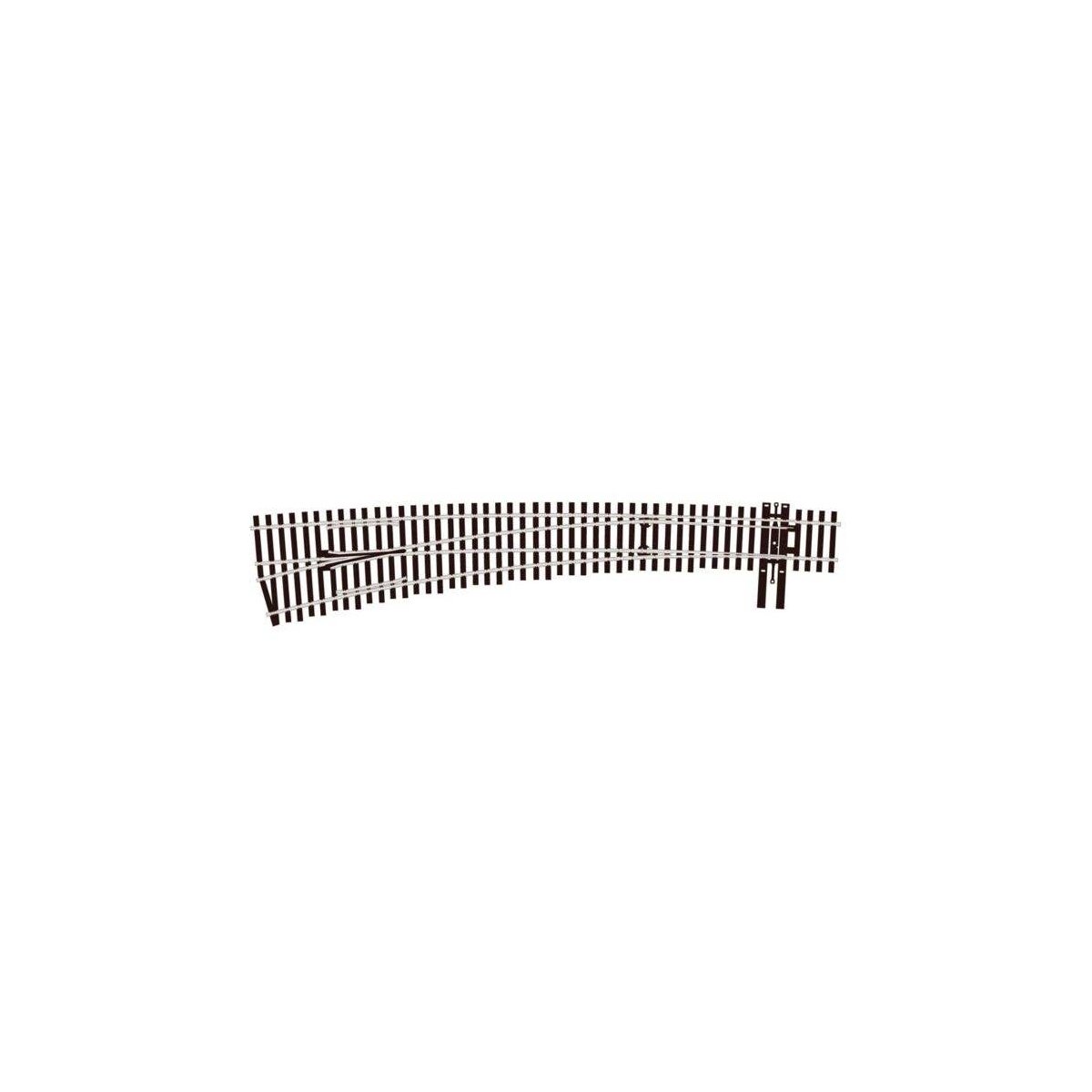 North American Style Code 83 Curved Turnout Electrofrog -- 7 Left, HO, Peco SLE8377