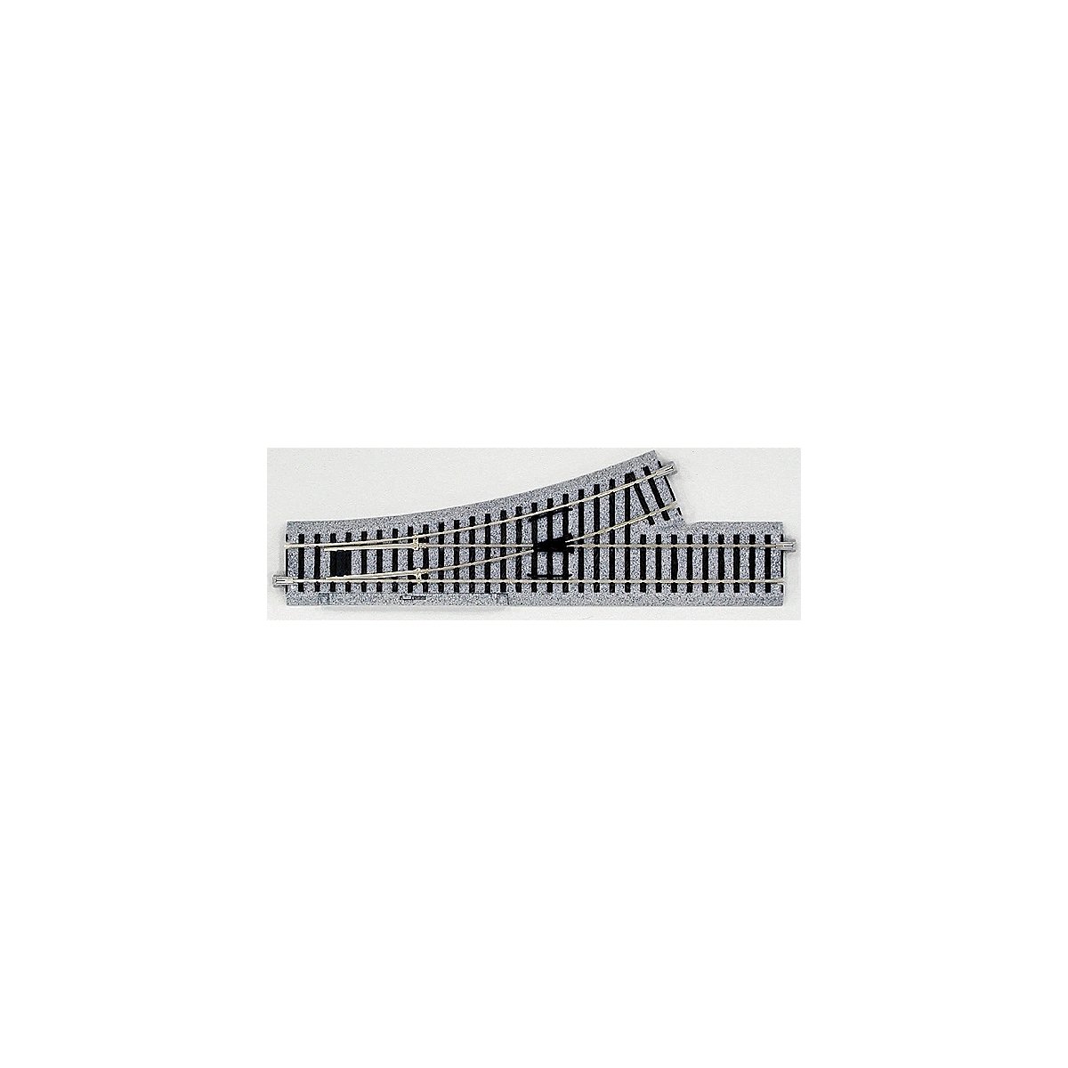 Manual Turnout - Unitrack -- Left-Hand, 9-3/4` 245mm Long, 19-1/4` 490mm Radius, HO, Kato USA Inc 2840