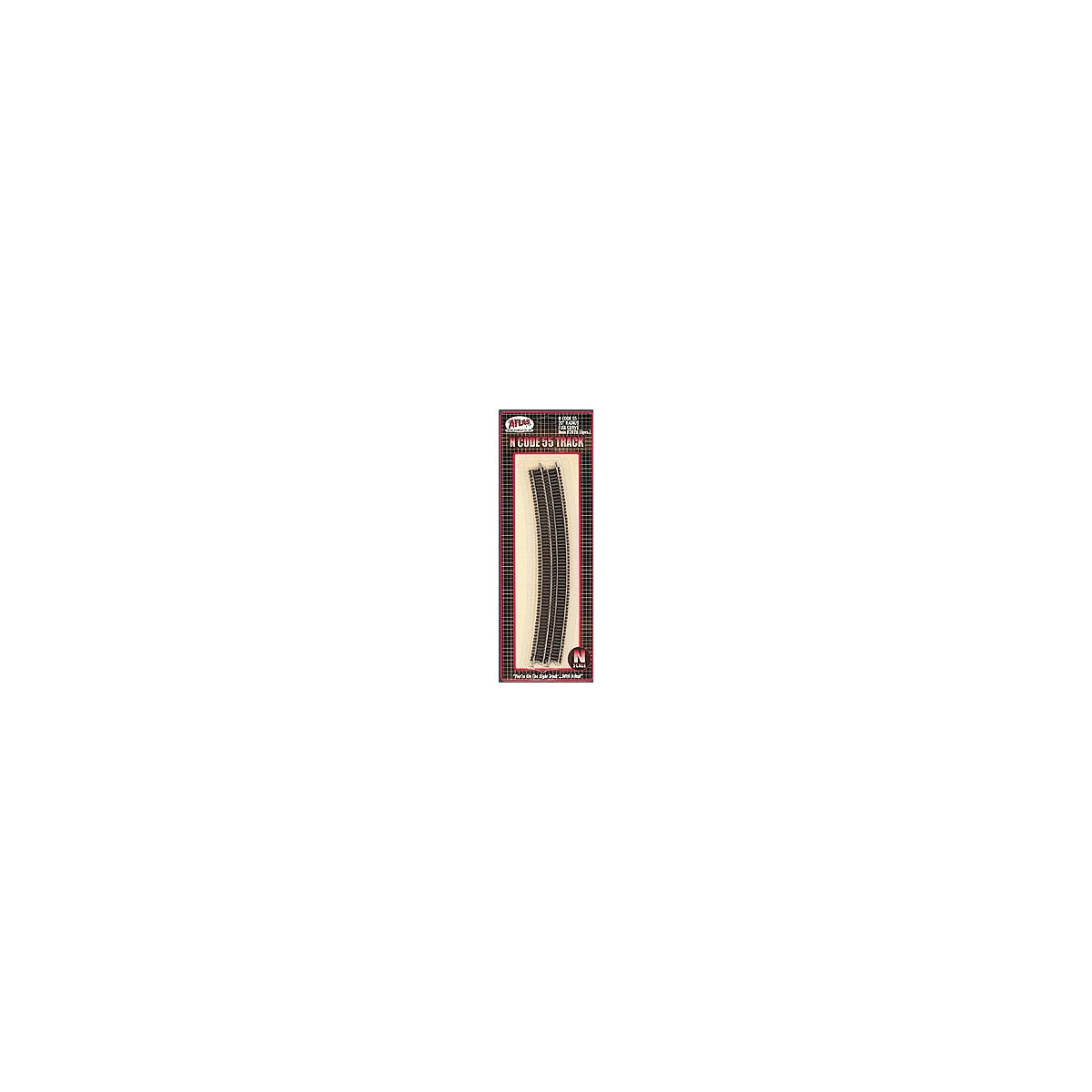Code 55 Track w/Nickel-Silver Rail & Brown Ties -- 20′ Radius Full Curve pkg(6), N, Atlas Model Railroad Co. 2026