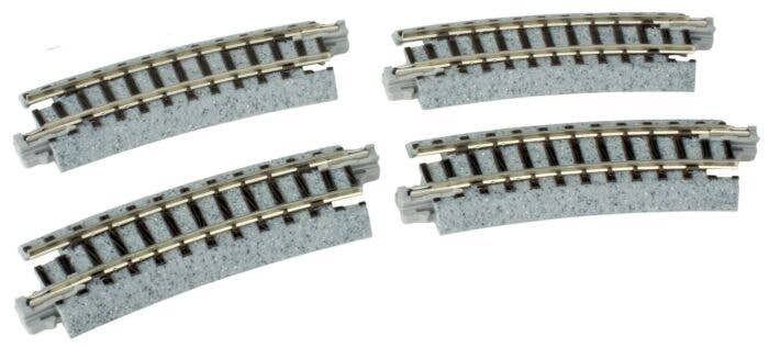 Unitrack -- Curved Track 9.75′ Radius 15-Degree pkg(4), N, Kato USA Inc 20101