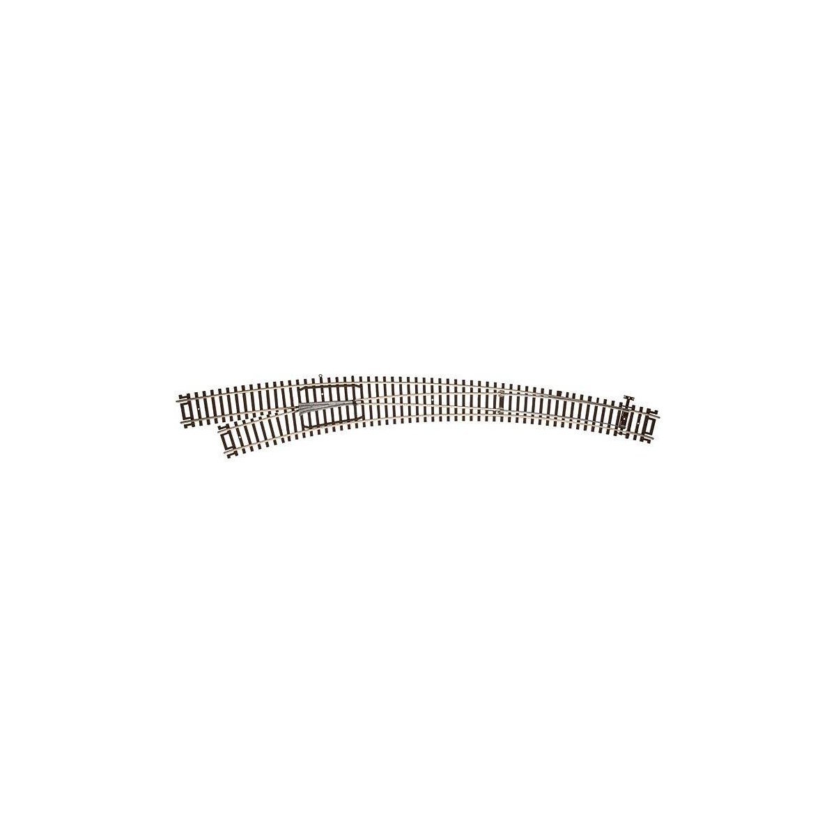 Code 83 Curved Turnout - Customline(R) Mark IV -- Left Hand - Inside Radius 22′, Outside , HO, Atlas Model Railroad Co. 595