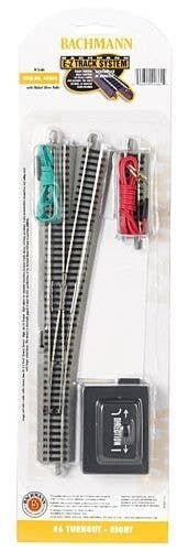 E-Z Track(R) w/Nickel Silver Rail & Gray Roadbed -- 6 Turnout Right, N, Bachmann Industries 44860