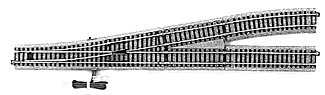 Unitrack - Powered Turnout -- 6 Left Hand - 19-3/8` 492mm 34-1/8` 867mm Radius, HO, Kato USA Inc 2860