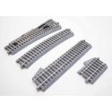 4 Manual Turnout - Unitrack -- Right Hand - 21-5/8′ 550mm 19 Degree Diverging Route, HO, Kato USA Inc 2853