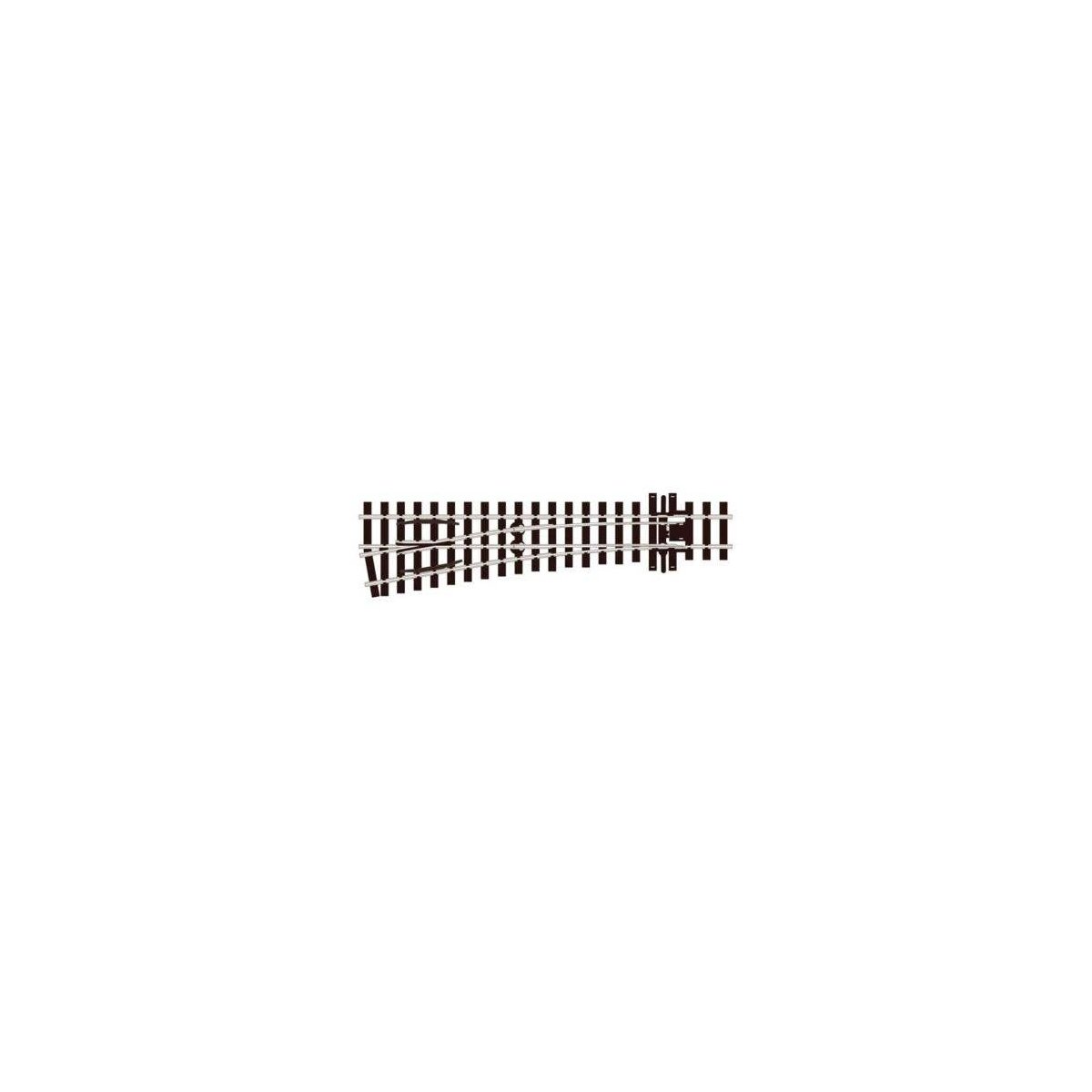 HOm (12mm Meter Gauge) Code 75 Nickel Silver Medium Radius Electrofrog Turnout -- Left Hand, HO, Peco SLE1496