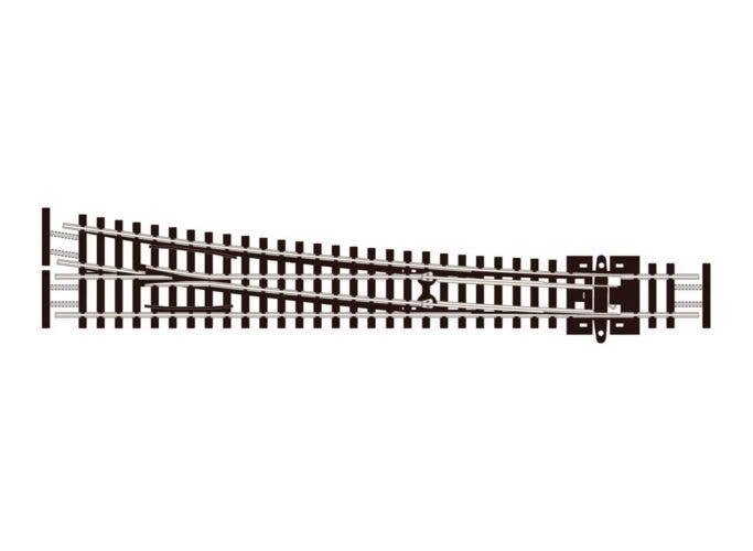 Code 55 8 Turnout, Long 36′ Radius - Electrofrog -- Right-Hand, N, Peco SLE388F
