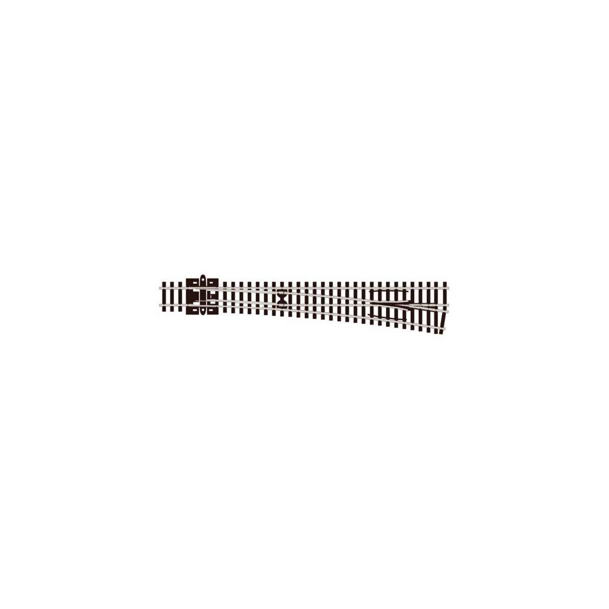 Turnout Right-Hand 8 Code 80, Long, 36′ Radius Diverging Route, Electrofr, N, Peco SLE388