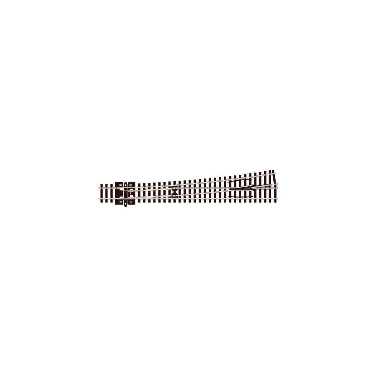 Turnout, Left-Hand 8 Code 80, Long, 36′ Radius Diverging Route, Electrofr, N, Peco SLE389