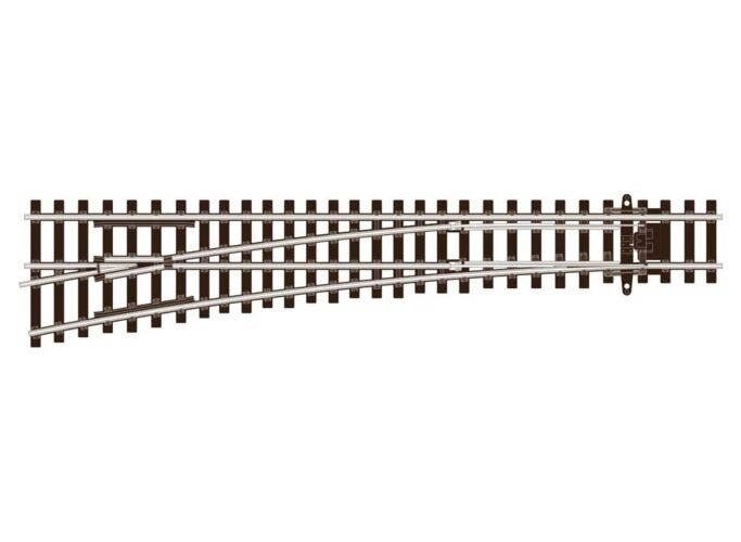 Code 55 Medium-Radius Turnout with Wood Ties - Unifrog -- Left Hand, TT, Peco SLU1296