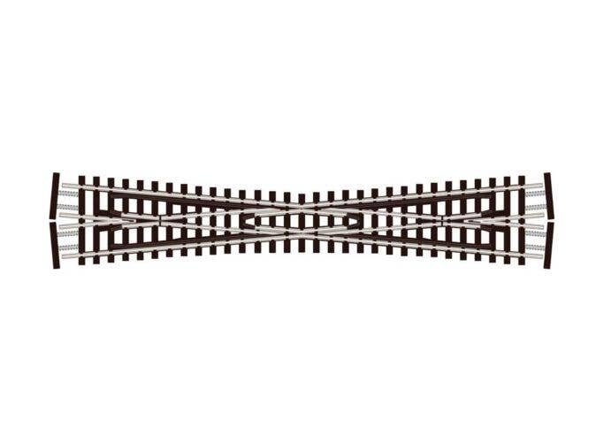 Code 80 Crossing -- Long, 8 Degrees, 7-3/8′ 187mm Length, N, Peco SL394