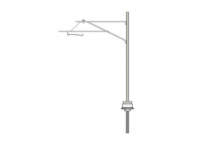 Catenary System Mast -- With Registration Arm, HO, Peco LC110