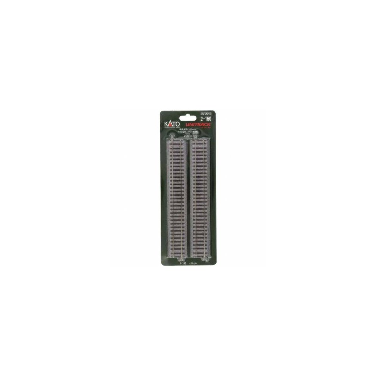 Straight Roadbed Track Section - Unitrack -- 9-3/4′ 246mm pkg(4), HO, Kato USA Inc 2150