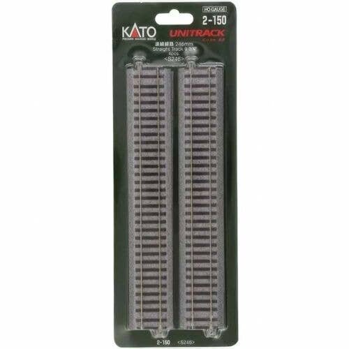 Straight Roadbed Track Section - Unitrack -- 9-3/4′ 246mm pkg(4), HO, Kato USA Inc 2150