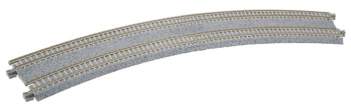 CT Double-Track Easement Curve Track -- Right & Left, 381mm/414mm, 15` & 19`, Radius 27.5`, N, Kato USA Inc 20182