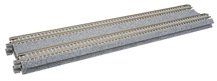 Concrete Tie Double Track Straight -- 9-3/4′ 248mm pkg(2), N, Kato USA Inc 20004