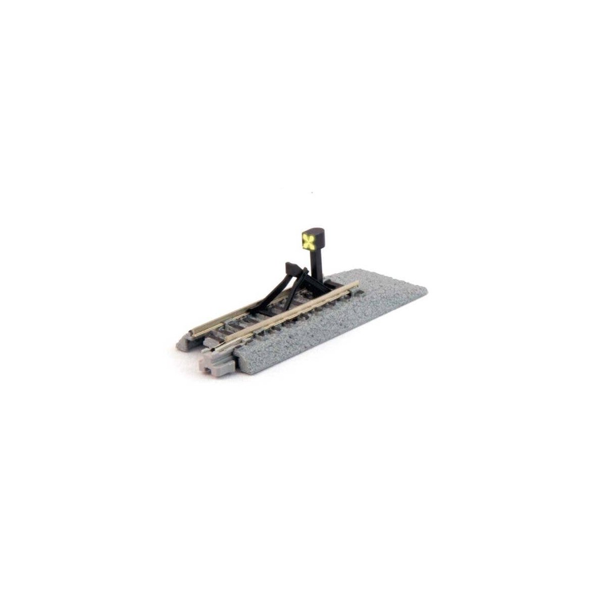 Steel Illuminated Bumper Track - Unitrack -- Style C, 2-5/6′ 66mm Long, N, Kato USA Inc 20064