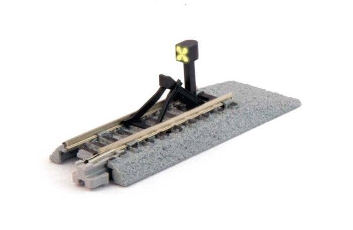Steel Illuminated Bumper Track - Unitrack -- Style C, 2-5/6′ 66mm Long, N, Kato USA Inc 20064