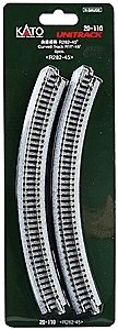 Curved Roadbed Track Section - Unitrack -- 45-Degree, 11′ 282mm Radius, N, Kato USA Inc 20110