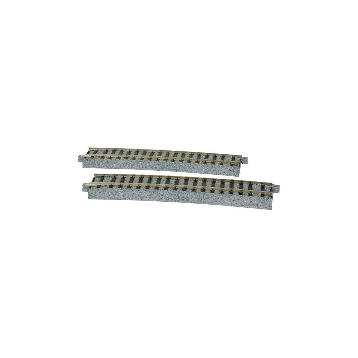 Curved Track - 2 Pieces -- Right 867mm (34-1/8′) 10-Degree, HO, Kato USA Inc 2290