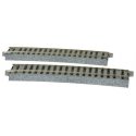 Curved Track - 2 Pieces -- Right 867mm (34-1/8′) 10-Degree, HO, Kato USA Inc 2290