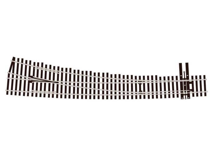 North American Style Code 83 Curved Turnout Electrofrog -- 7 Right, HO, Peco SLE8376