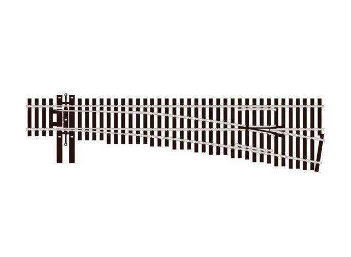 Code 70 Unifrog Medium-Radius 6 Turnout -- Right Hand, HO, Peco SLU7061