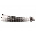 Code 75 Streamline Curved Double Radius Turnout -- Left Hand, Electrofrog, HO, Peco SLE187