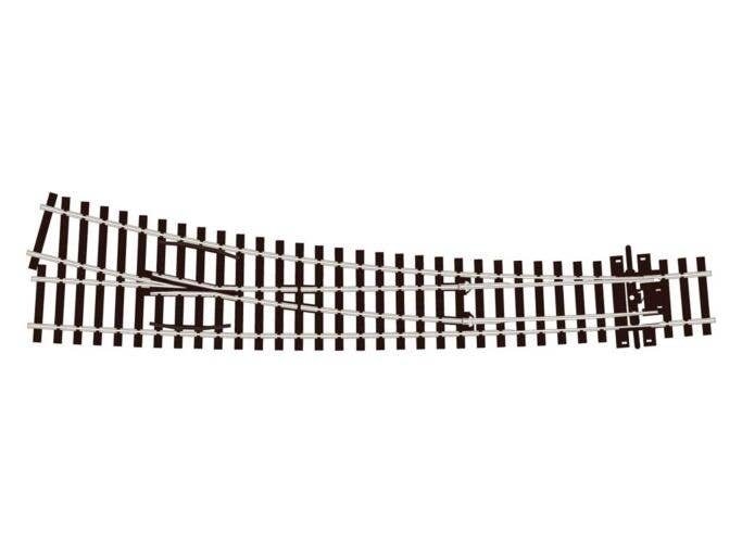 Code 75 Streamline Curved Double Radius Turnout -- Left Hand, Electrofrog, HO, Peco SLE187