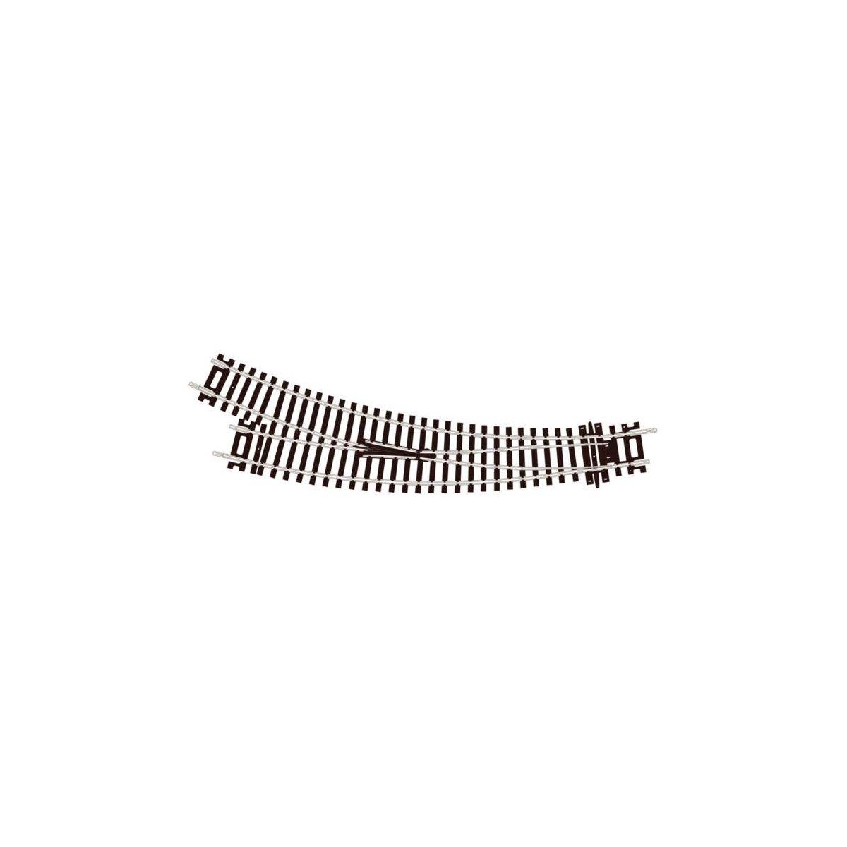Code 100 Curved Double-Radius Turnout - Setrack -- Right Hand Insulfrog, HO, Peco ST244