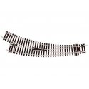 Code 100 Curved Double-Radius Turnout - Setrack -- Right Hand Insulfrog, HO, Peco ST244