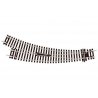Code 100 Curved Double-Radius Turnout - Setrack -- Right Hand Insulfrog, HO, Peco ST244