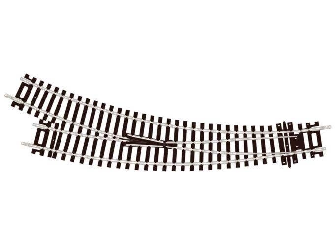 Code 100 Curved Double-Radius Turnout - Setrack -- Right Hand Insulfrog, HO, Peco ST244